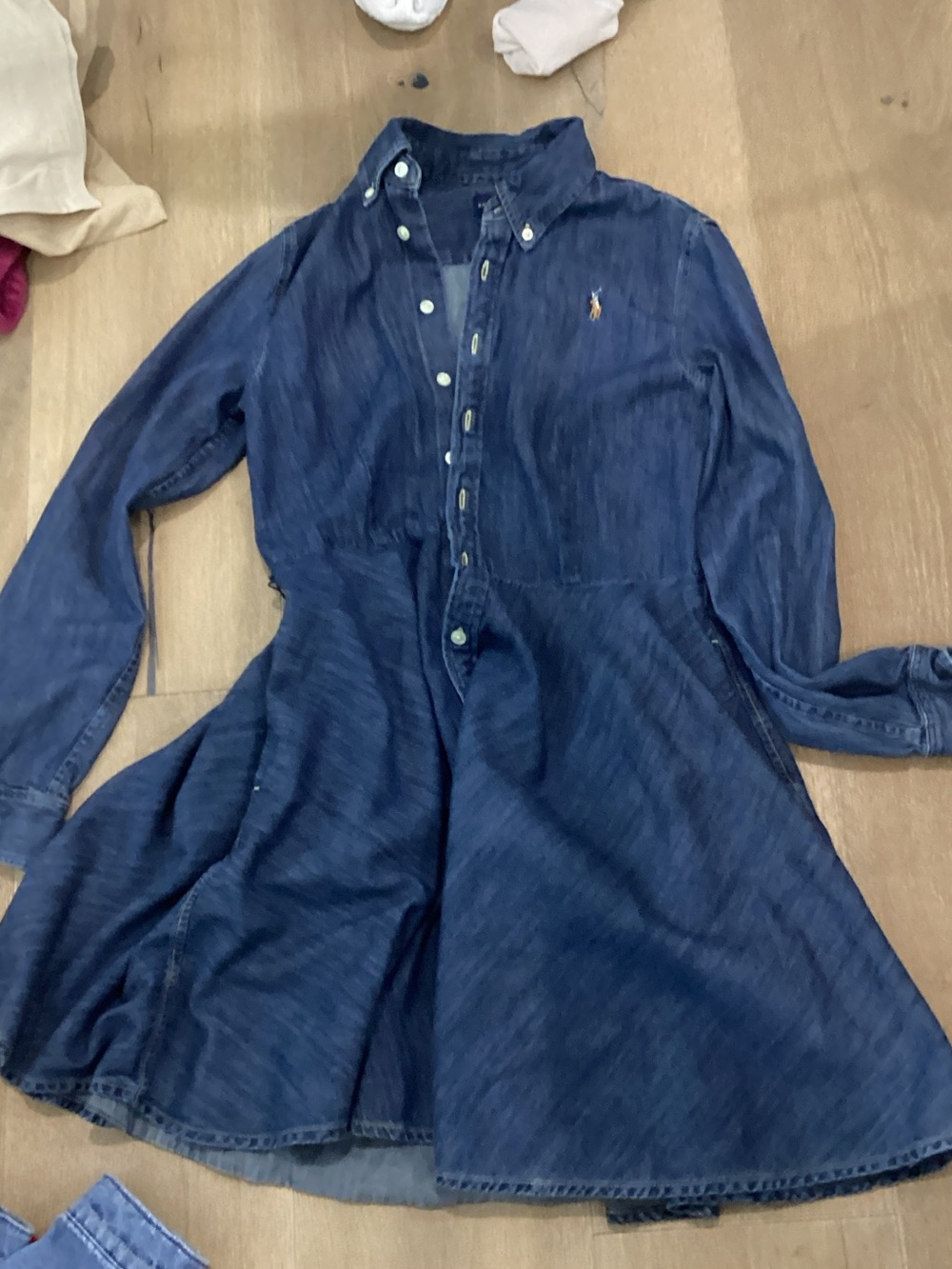Ralph Lauren Girls' Indigo Denim Button-Front Shirt Dress